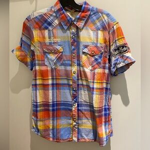 NWT Scotch and Soda Colorful Plaid Men's Shirt